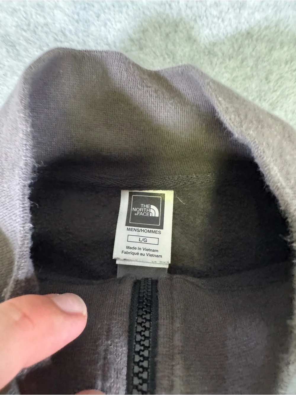The North Face Men's Green Full-Zip Fleece with Charcoal Yoke